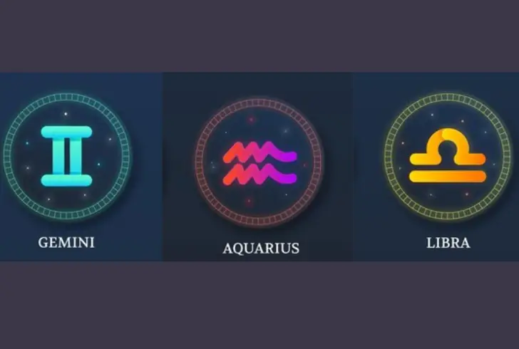 Gemini, Aquarius, and Libra zodiac signs
